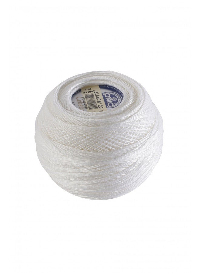 DMC خيط كروشيه ديم سي 167G 20-بلانك سيبيليا، أبيض، 405 ياردة، حجم 20 - Image 1
