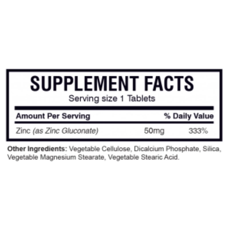 AMS Chelated Zinc Supplement 50 mg Tablets For Immunity Support, Pack of 60's - Image 2