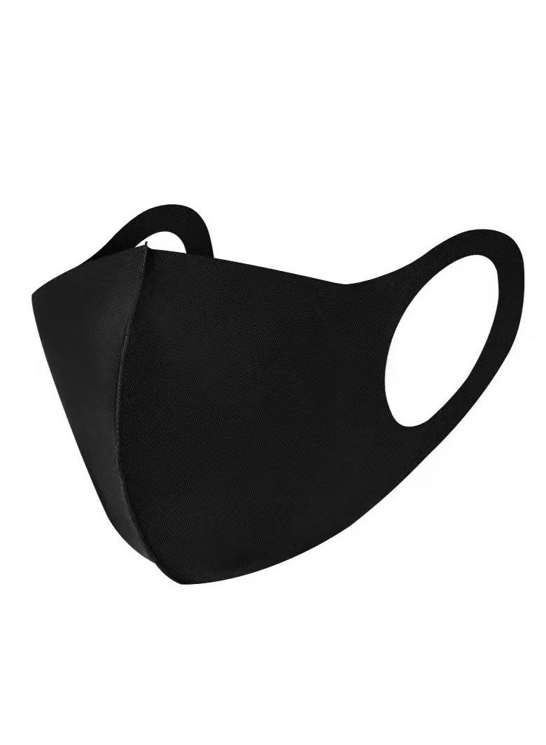 GIFT 5 Pcs Washable and Reusable Space Cotton Dust Black Face Mask for Adults Fashion Cloth Fabric Face Protection, Unisex Earloop Black Dust Reusable Washable - Image 5