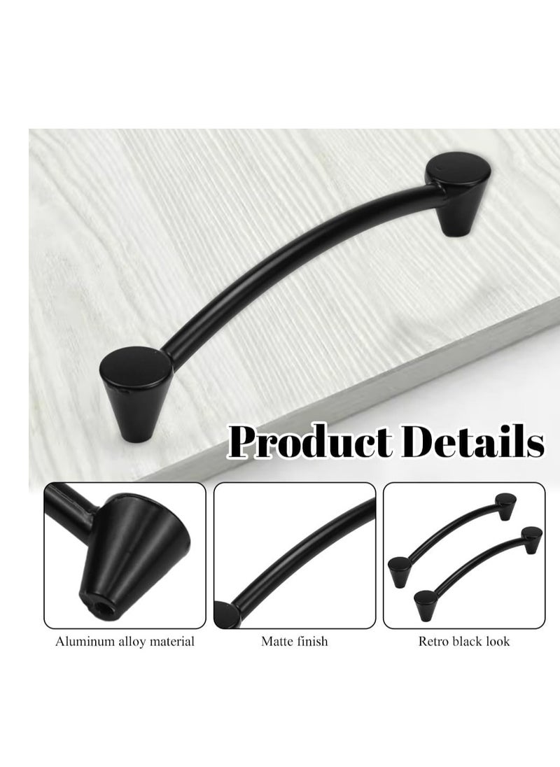 SYOSI 12 Pack Kitchen Door Handles 128mm Hole Centre Cupboard Door Handles Furniture Drawer Pulls Knobs Wardrobe D Handle Vintage Black Cabinet Handles for Bedroom Bathroom Dresser Screws Included  - Image 5