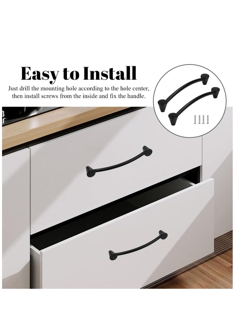 SYOSI 12 Pack Kitchen Door Handles 128mm Hole Centre Cupboard Door Handles Furniture Drawer Pulls Knobs Wardrobe D Handle Vintage Black Cabinet Handles for Bedroom Bathroom Dresser Screws Included  - Image 3