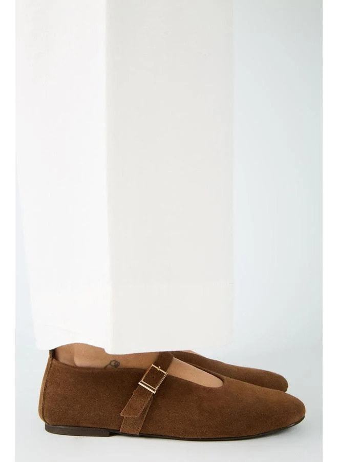 Manijero  Zenga Women's Genuine Leather Single-Strap Babet Taba Shoe. for Women | Best Price UAE