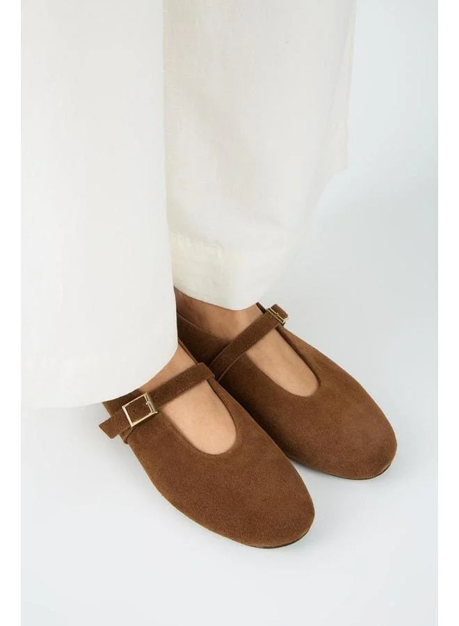 Manijero  Zenga Women's Genuine Leather Single-Strap Babet Taba Shoe. for Women | Best Price UAE