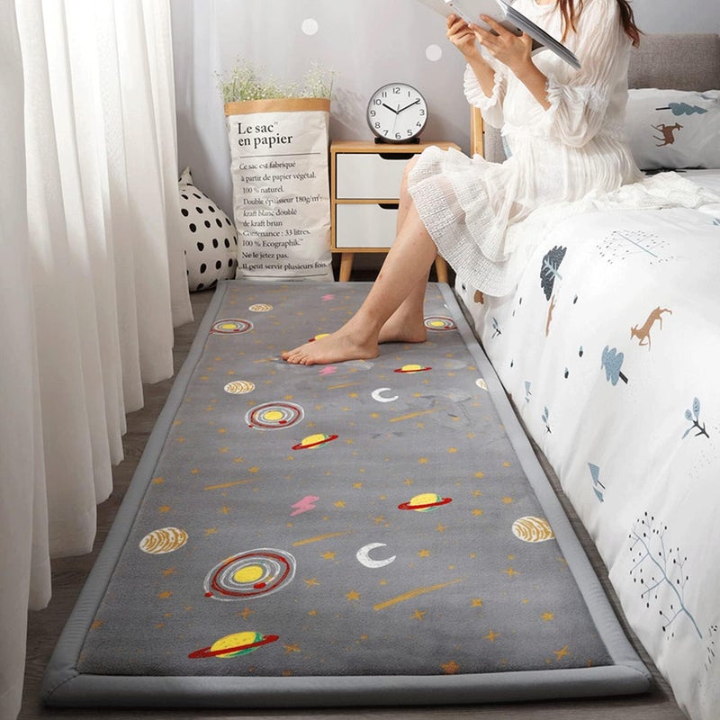 Loartee Coral Velvet Area Rug - 1" Thick Memory Foam Baby Play Mat, Washable Toddler Carpet, Home Decor for Living Room, Nursery, Kids Bedroom, Astral Gray, 4'11"x6'7" - Image 4