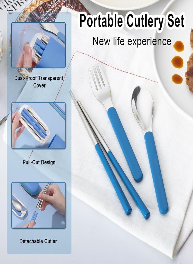 Drumstone (𝗦𝗽𝗲𝗰𝗶𝗮𝗹 𝟭𝟬 𝗬𝗲𝗮𝗿𝘀 𝗪𝗮𝗿𝗿𝗮𝗻𝘁𝘆) Portable Stainless Steel Cutlery Set – Fork, Spoon & Chopsticks with Travel Case – Reusable, Lightweight & Ideal for Office, School, Camping - Image 4