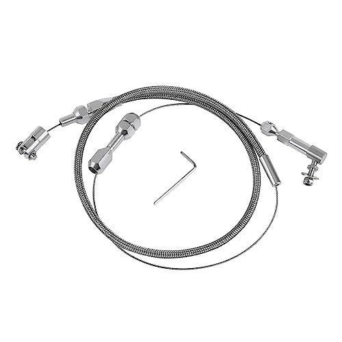 WOWYZL 24 Throttle Cable Stainless Steel Braided Covering Locking Kit With Aluminum Fitting Ferrule 24 INCH Adjustable Automotive Replacement Accelerator Cables MY01724IN - Image 1