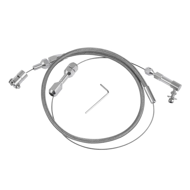 WOWYZL 24 Throttle Cable Stainless Steel Braided Covering Locking Kit With Aluminum Fitting Ferrule 24 INCH Adjustable Automotive Replacement Accelerator Cables MY01724IN - Image 3