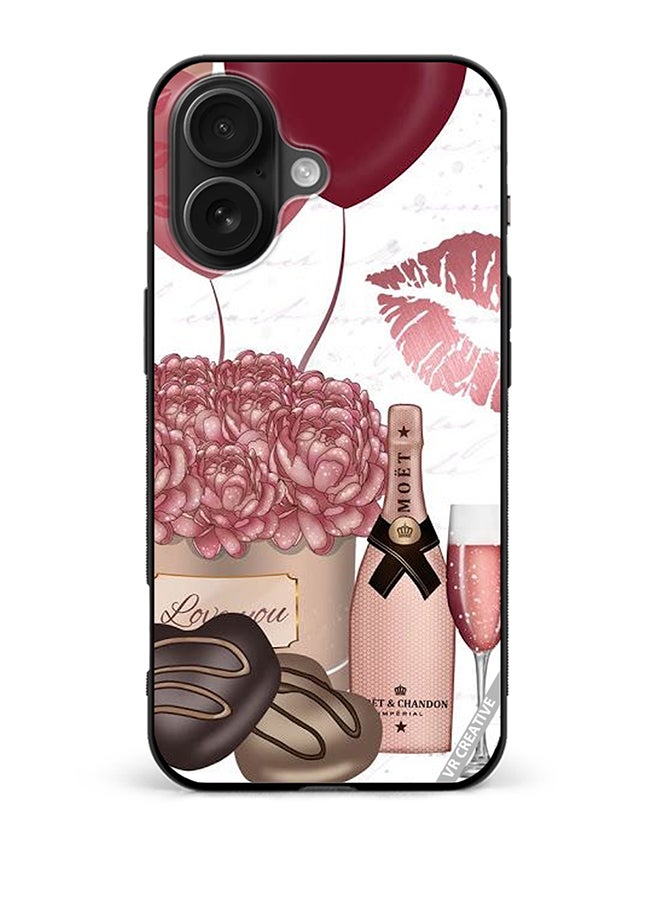 VR CREATIVE غطاء حماية لجهاز آبل آيفون 16 بلس بتصميم احتفالات للبنات متعدد الألوان