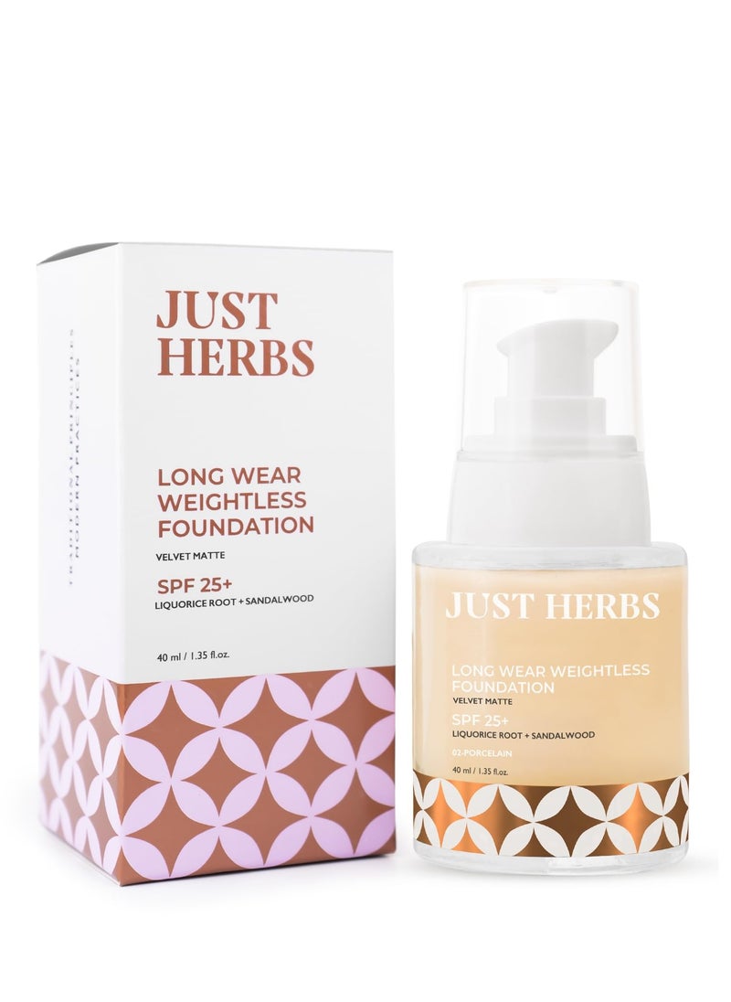 Just Herbs Just Herbs Medium to Full Coverage Longwear Weightless Foundation Porcelain  - Image 1