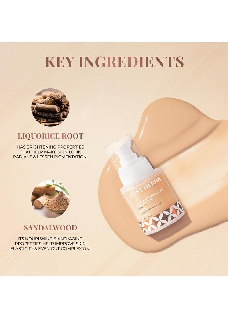 Just Herbs Just Herbs Medium to Full Coverage Longwear Weightless Foundation Porcelain  - Image 4