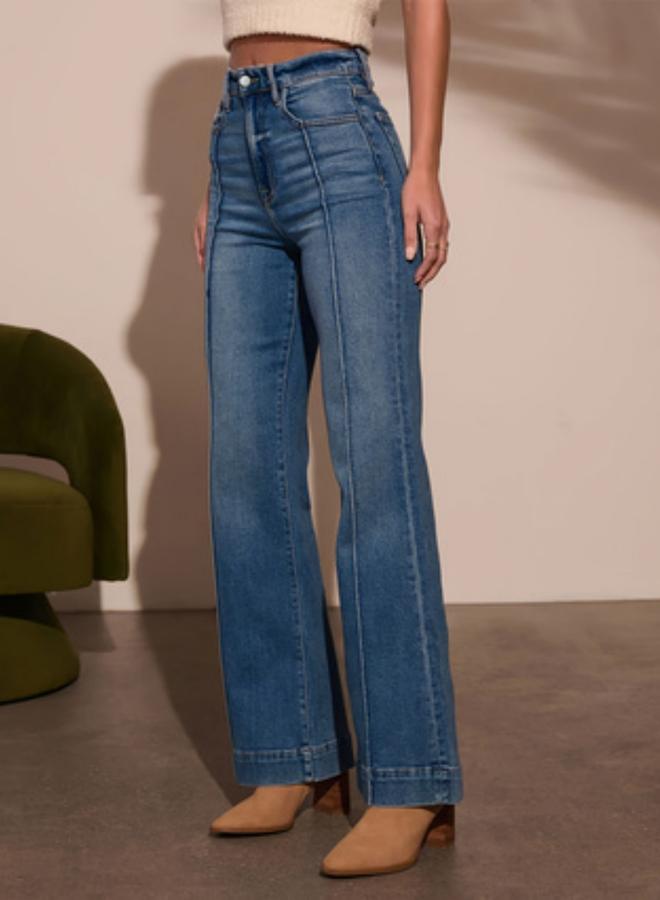 Take Two Women High Rise Front Pintuck Straight Leg Jeans - Image 3