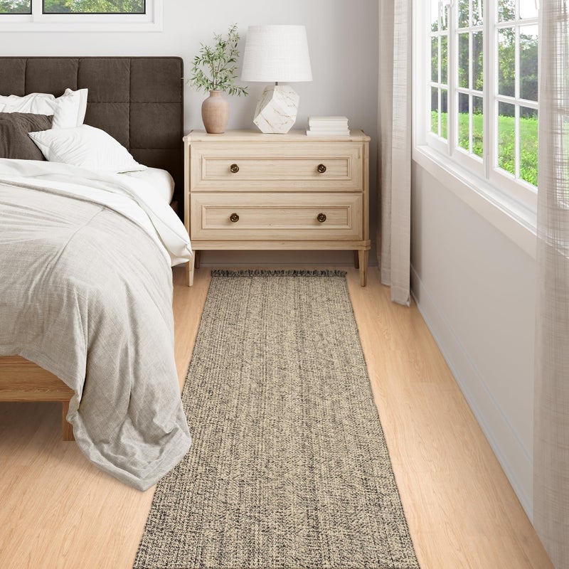 Collive Long Carpet Runners for Hallways 2.6x8ft  Washable Kitchen Rug Indoor Sink Rug  Natural/Black Woven Entryway Runner Rugs Low-Profile Front Door Floor Rug for Laundry Room Bedroom Outdoor Decor - Image 5