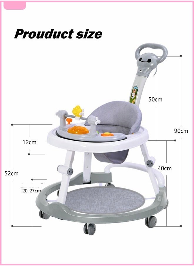 Berma Baby - Foldable Multi-FunctionBaby Walker Foldable Baby Walker for Boys and Girls, 3 in 1 Toddler Walker Learning-Seated or Walk-Behind Adjustable Speed Rear Wheels Safety Bumper Detachable Seat Cover - Image 1