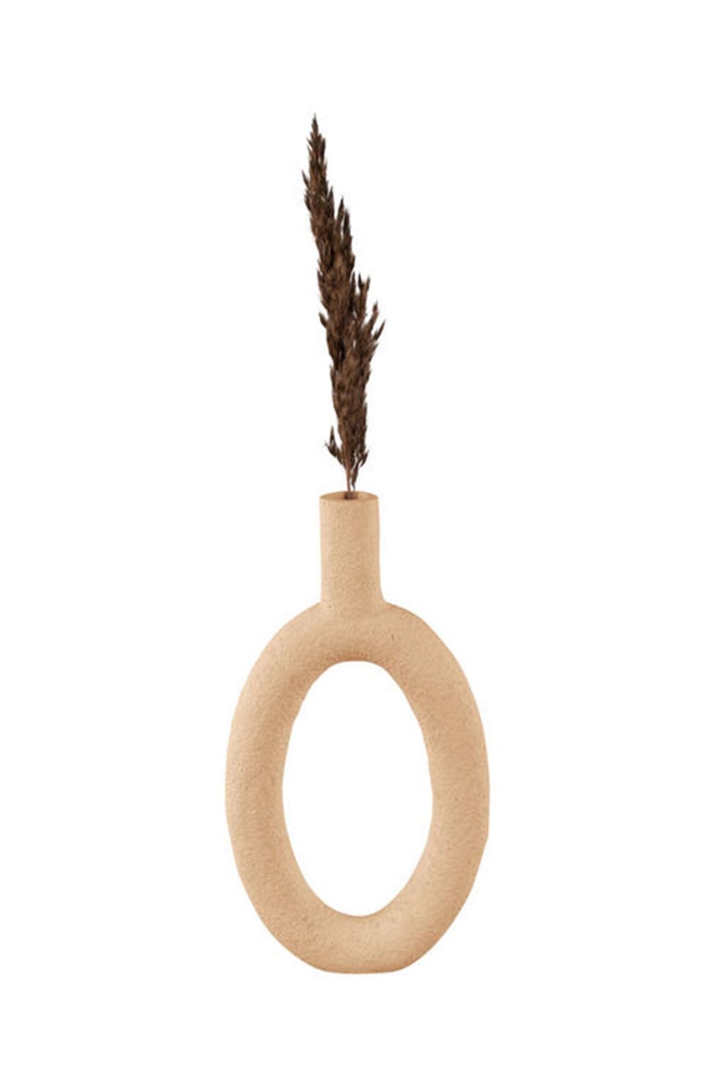 Tchibo Vase Ring Oval High Polyresin, Brown  - Image 1