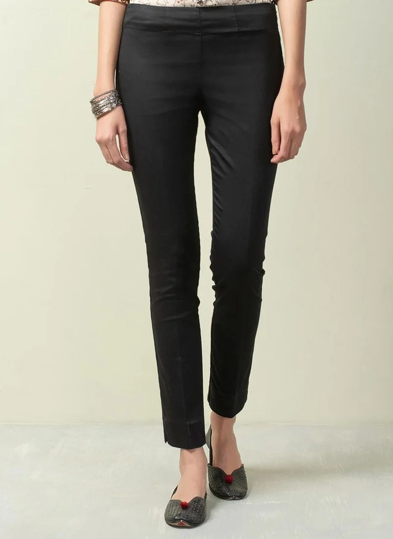 Fabindia Cotton Full Length Formal Slim Stretch Pant