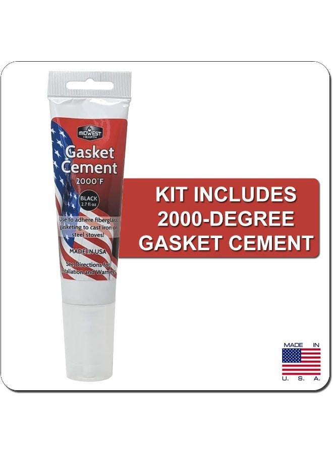Midwest Hearth Midwest Hearth Wood Stove Replacement Gasket Kit for Woodburning Stoves  Graphite Impregnated Fiberglass Gaskets and Adhesive 12 x 84 Rope  - Image 3