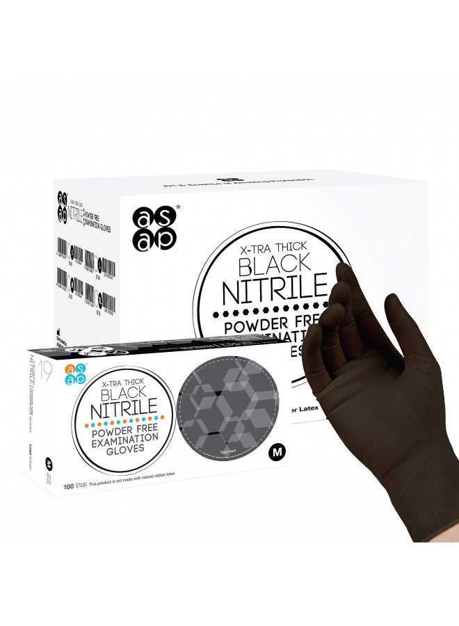 ASAP ASAP Black Nitrile Gloves Small - 4 Mil Latex Free Powder Free Medical Gloves for Food Prep, Exam, Cleaning, Cooking, Tattoo, Esthetician, Mechanic - 100 Count - Image 1