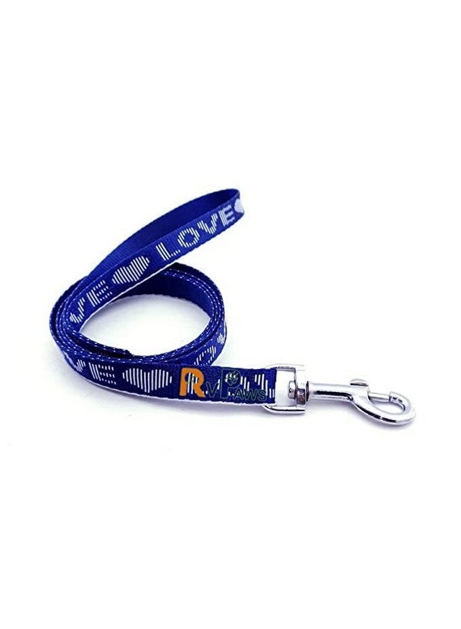 Durable 15Mm Nylon Love Printed 0.5 Inch Harness And Adjustable Leash Harness Set Ideal For Walking And Training Dogs And Puppies (Blue) - Image 2