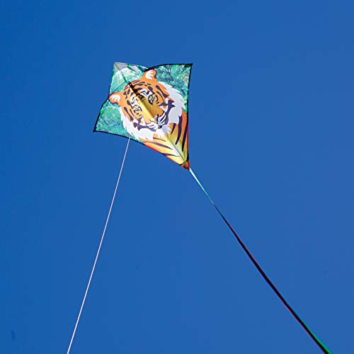 In the Breeze 3279 — Tiger 30-inch Diamond Kite — Single Line — Fun Printed Design, Includes Line and Bag - Image 2