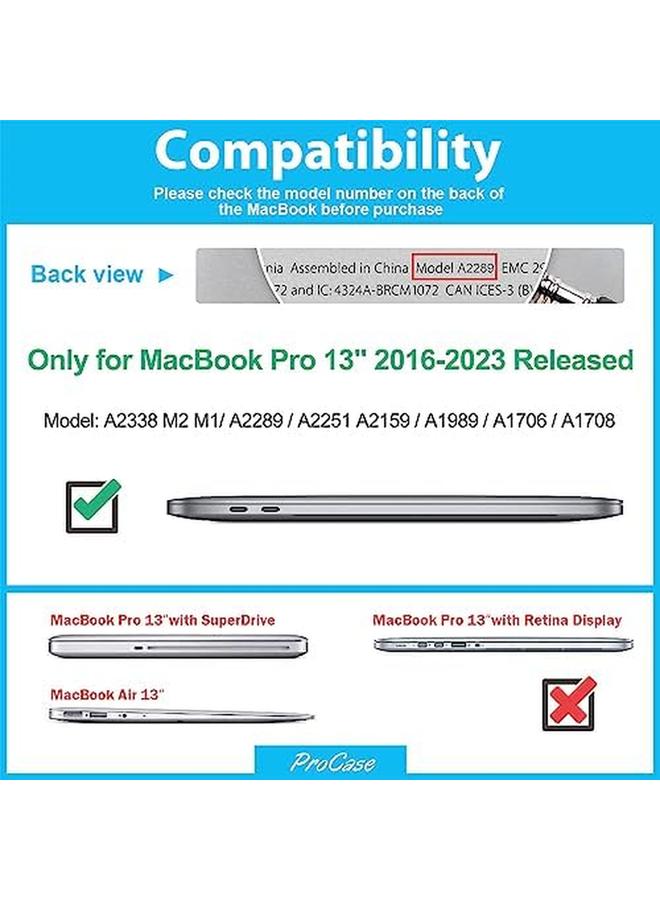 Procases Macbook Pro 13 Case 2022 2020 Release M1 Chip A2338 A2289 A2251 Hard Case Shell Cover And Keyboard Skin Cover For New Macbook Pro 13 Inch Crystal - Image 2