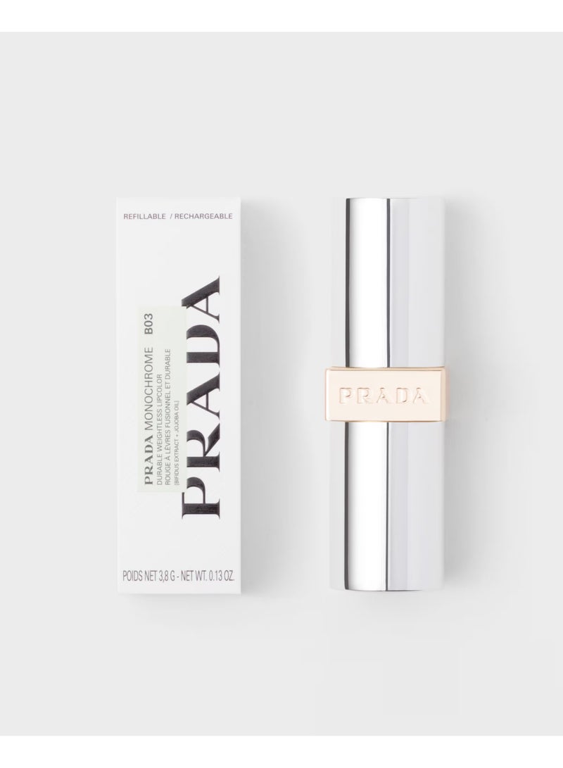 Prada Monochrome Hyper Matte Lipstick B03 Mahogany – High-Pigment Long-Wear Velvet Matte Lip Color - Image 2