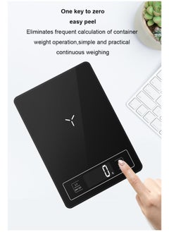 Inder Kitchen Scale Tempered Glass 1-5000g High Precision Sensor Unit Conversion Zero and Tare Function White  - Image 3