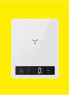 Inder Kitchen Scale Tempered Glass 1-5000g High Precision Sensor Unit Conversion Zero and Tare Function White  - Image 1