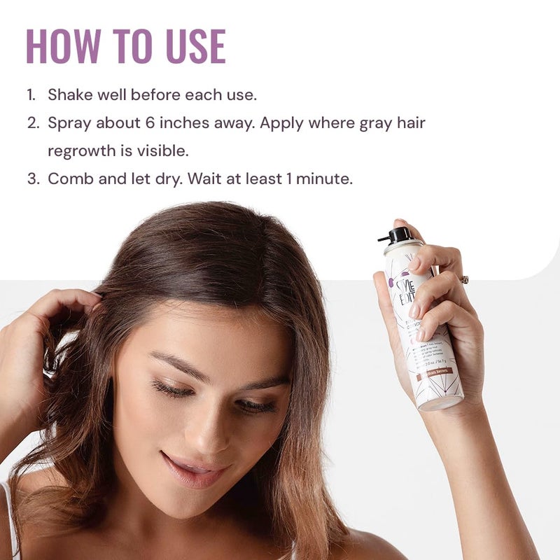 Style Edit Root Touch Up Spray for Light Brown Hair | Cover Up Hair Color for Gray Hair Coverage | Temporary Light Brown Hair Dye | 0.75 oz. Travel Size Spray - Image 3