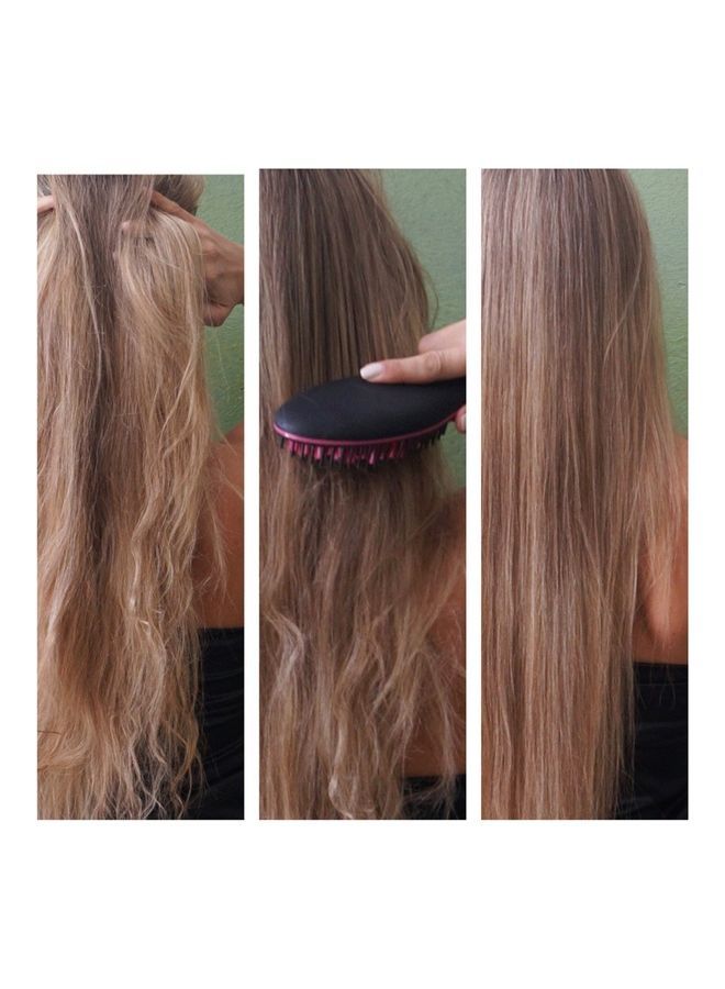 نيبمينينت مشط شعر كهربائي لتمليس الشعر مع شاشة عرض أحمر/أسود - Image 3