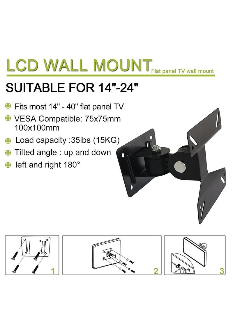 ELTRAZONE Universal Rotating Swivel Tilting LCD Monitor TV Bracket Wall Mount for Samsung, Sony, LG, Sharp, Haier, Toshiba,Element, TCL, Westinghouse 14 15 17 19 22 24 Inch, Plasma, LCD, LED, TV Monitors  - Image 5