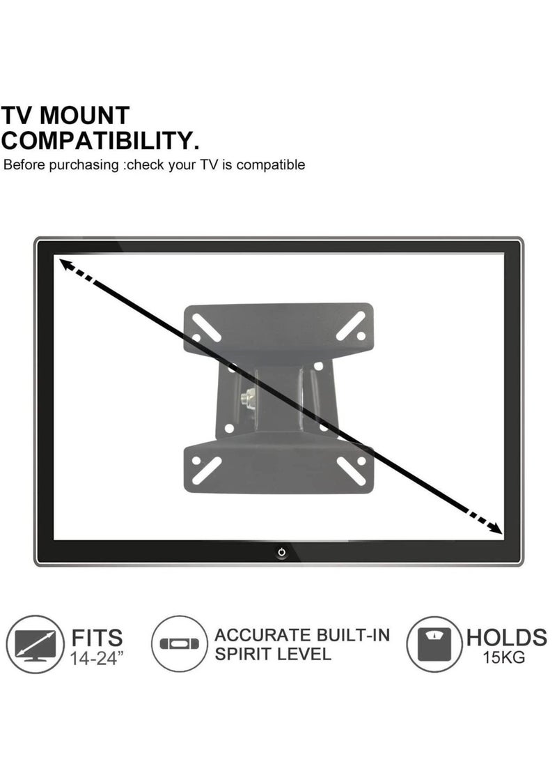 ELTRAZONE Universal Rotating Swivel Tilting LCD Monitor TV Bracket Wall Mount for Samsung, Sony, LG, Sharp, Haier, Toshiba,Element, TCL, Westinghouse 14 15 17 19 22 24 Inch, Plasma, LCD, LED, TV Monitors  - Image 4