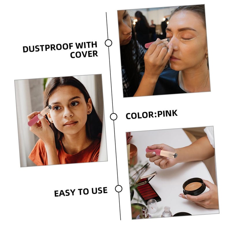 Silicone Lip Brush Set 4pcs Pink round Head Lipstick Applicators with Dustproof Caps for Lip Gloss and Concealer Makeup Tools for Women - Image 3