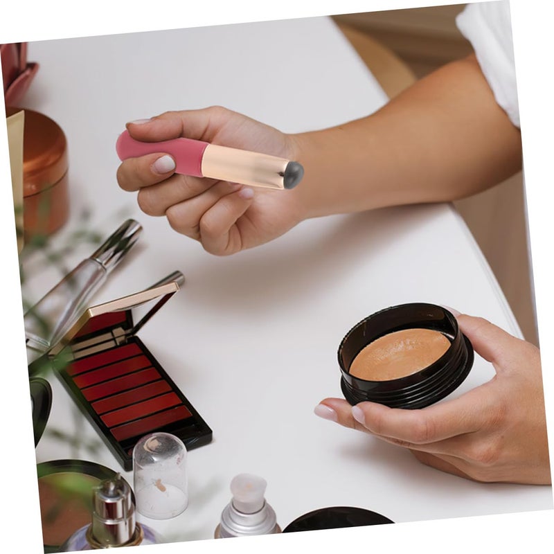 Silicone Lip Brush Set 4pcs Pink round Head Lipstick Applicators with Dustproof Caps for Lip Gloss and Concealer Makeup Tools for Women - Image 5