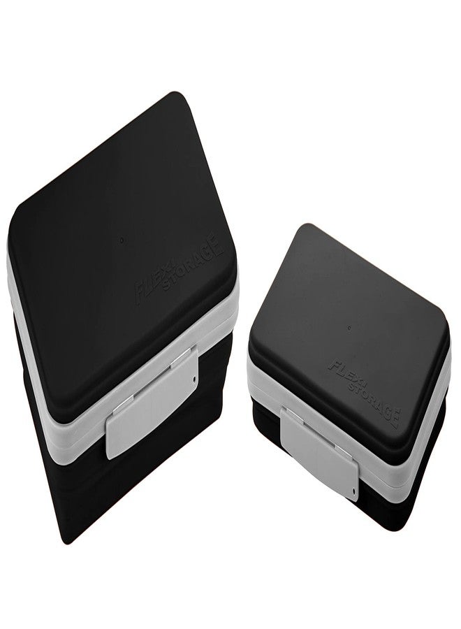 It's Academic Flexi Storage Box with Lid, Collapsible Pencil Case Design for Craft and School Supplies, Black - Image 2