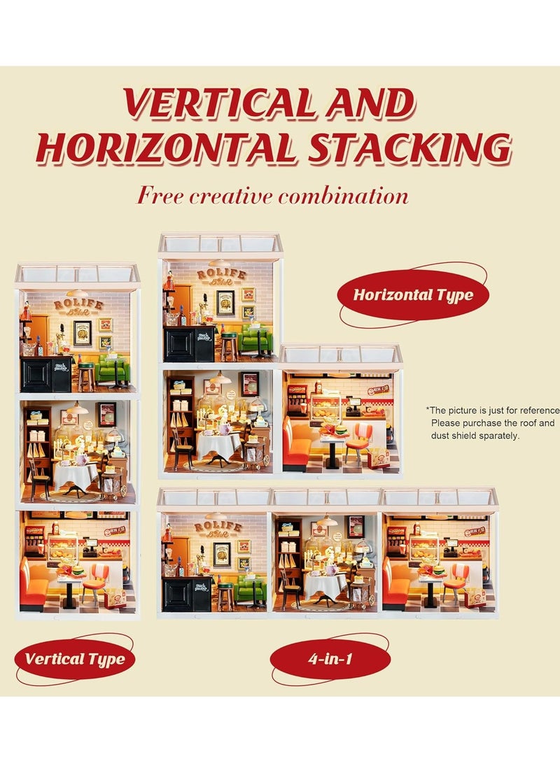 Robotime Rolife Yum Yum Burgers DW010 DIY Plastic Miniature Dollhouse with Realistic Design, Decorative DIY Crafts/Birthday Gifts/Home Decor, Ideal Gift for Girls & Boys, Teens & Adults - Image 4