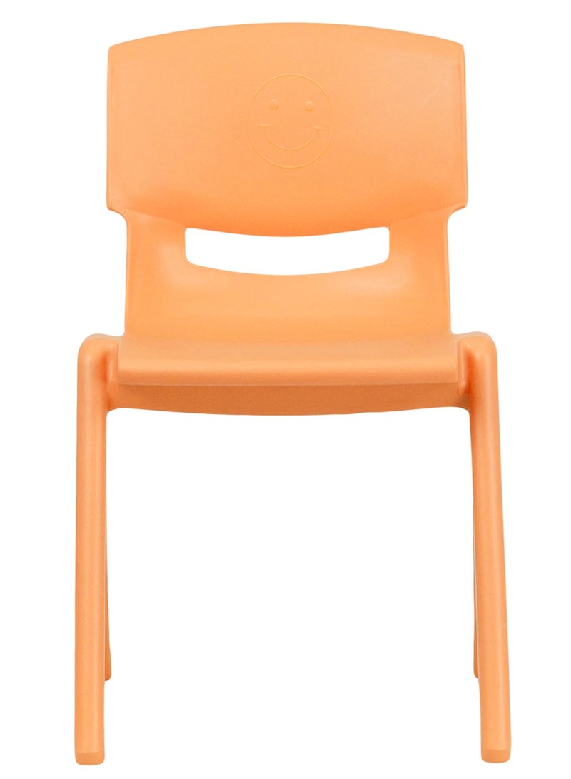 فنز  4 قطع من كراسي التعلم البلاستيكية القابلة للتكديس من فنز للأطفال، 42 × 38 × 61 سم، الكرسي المثالي لغرف اللعب والمدارس ودور الحضانة والمنزل، برتقالي - Image 3