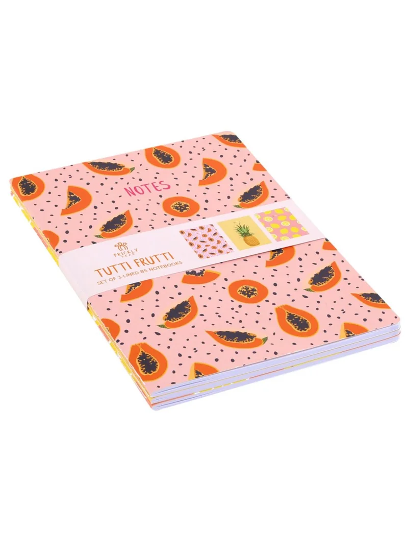 Prickly Pear Set of 3 B5 Size Tutti Frutti Notebooks