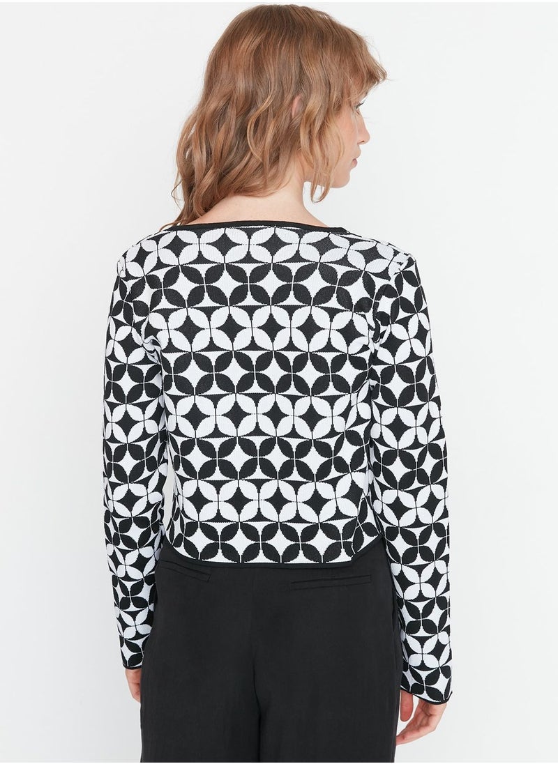 trendyol Patterned Tie Detail Cardigan  - Image 5