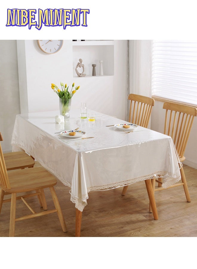 NIBEMINENT Tablecloth|0.13mm Transparent PVC Waterproof and Oil-Proof Dining Table Cloth Coffee Table Cloth TV Counter Cloth 140cm*180cm - Image 5