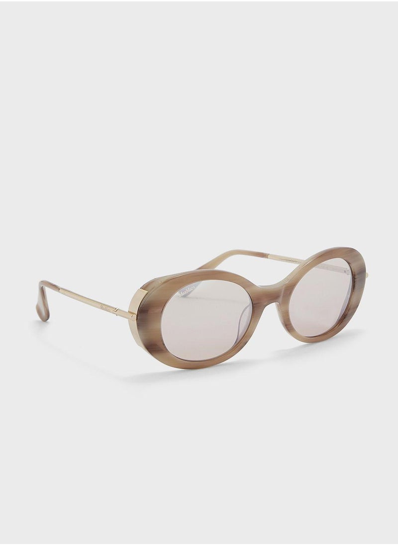 MaxMara - Plastic Oval Sunglasses - Image 1