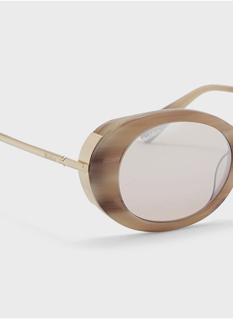 MaxMara - Plastic Oval Sunglasses - Image 1