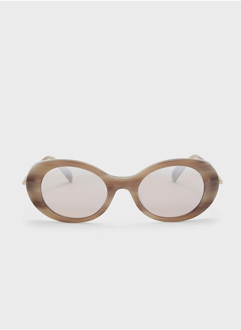 MaxMara - Plastic Oval Sunglasses - Image 1