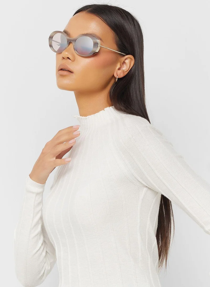 MaxMara Plastic Oval Sunglasses