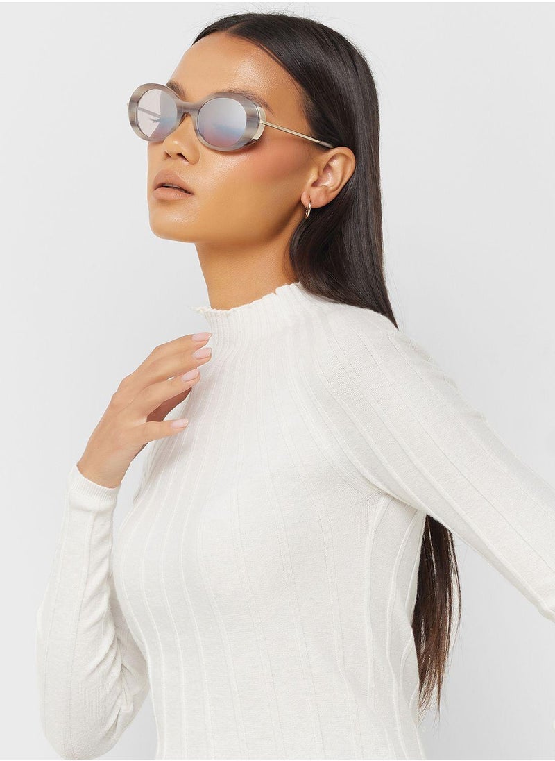 MaxMara - Plastic Oval Sunglasses - Image 1