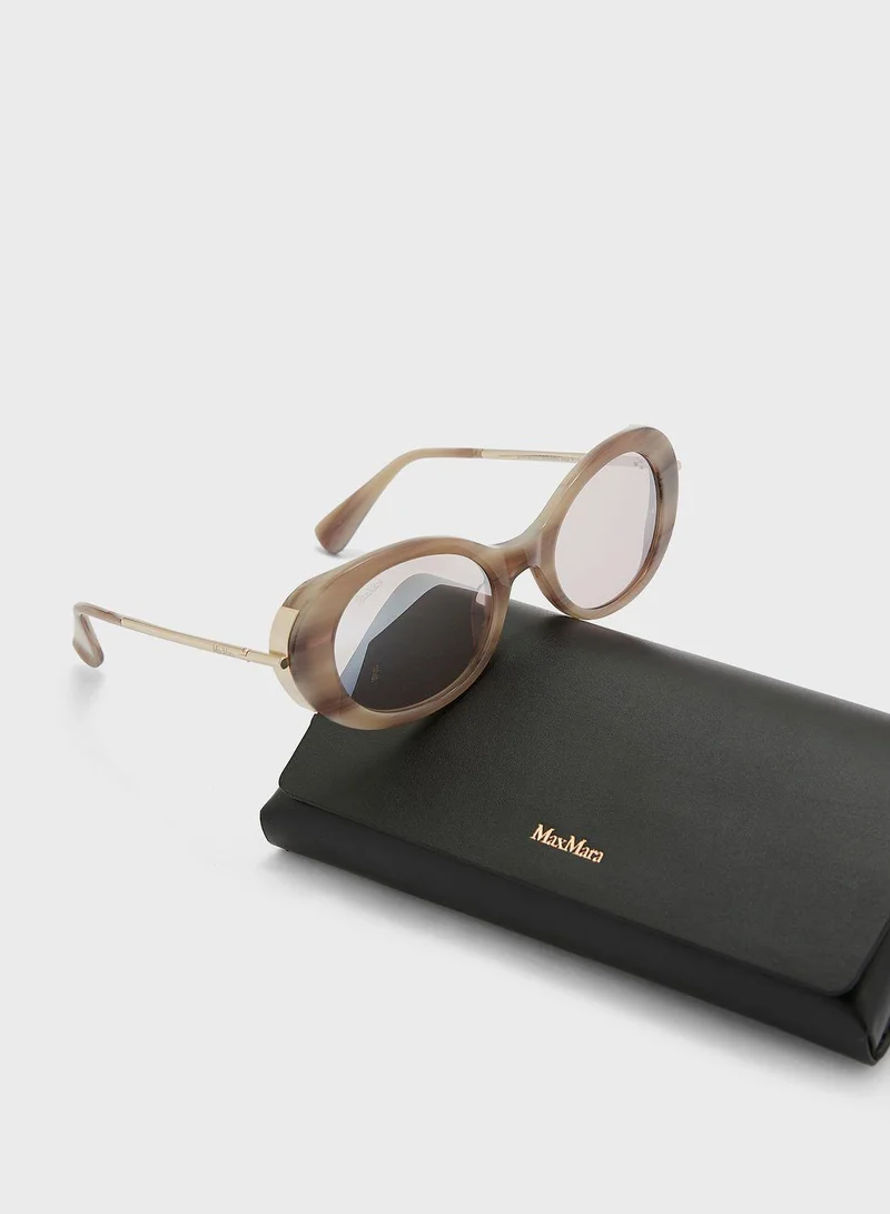 MaxMara Plastic Oval Sunglasses