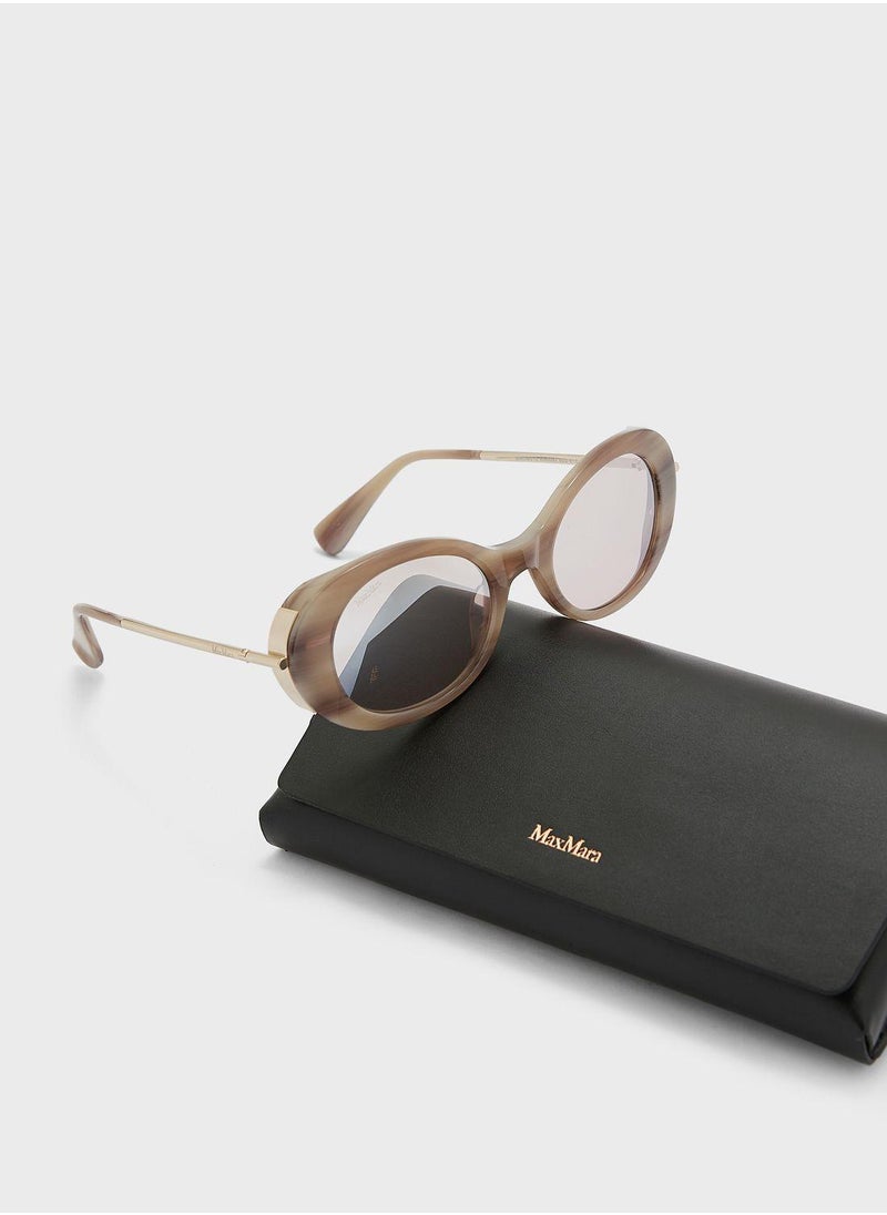 MaxMara - Plastic Oval Sunglasses - Image 1