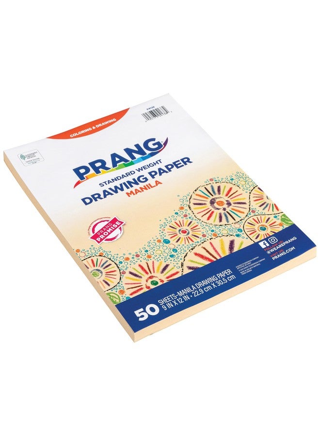 Prang (Formerly Art Street) Drawing Paper, Manila, Standard Weight, 9" x 12", 50 Sheets - Image 2