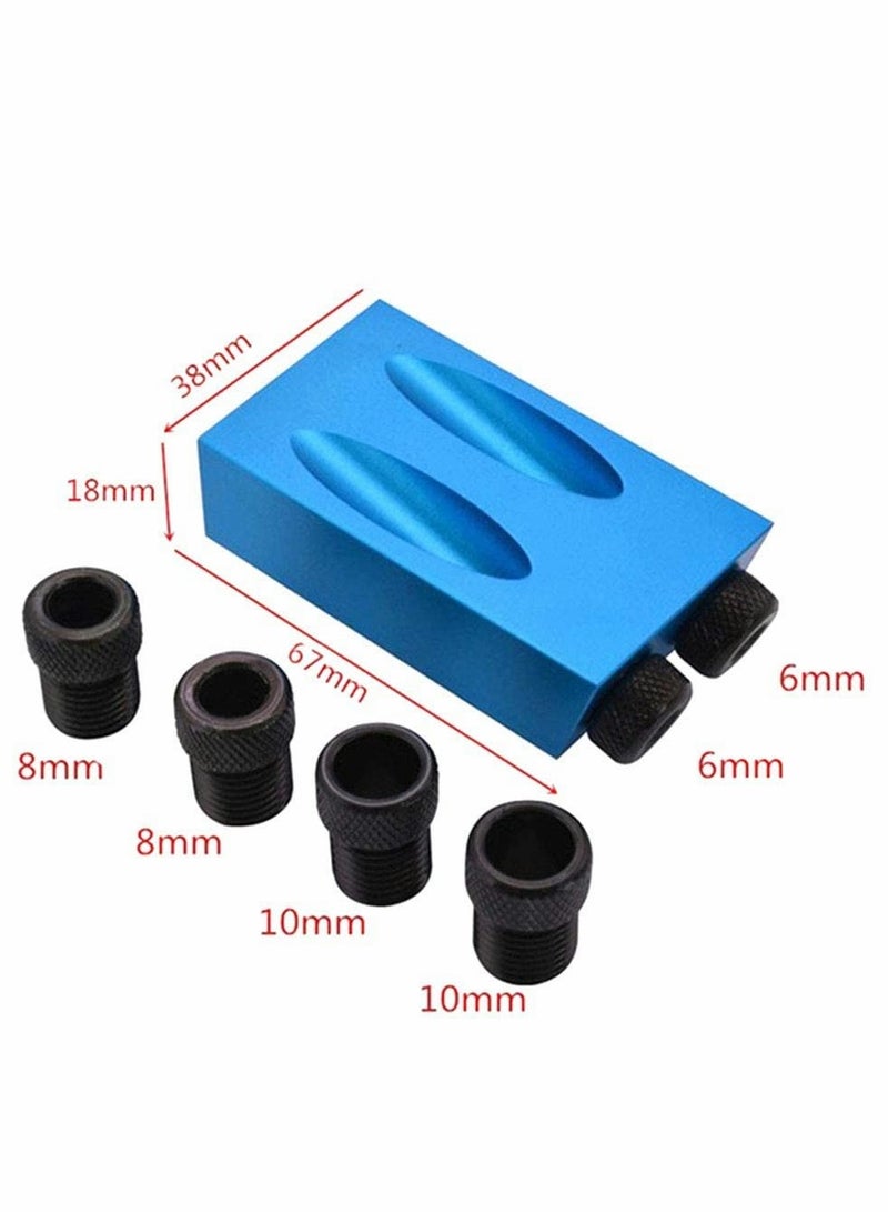 Excefore 15 Degree Woodworking Angled Hole Fixture Kit, Comes with 6/8/10mm Drive Adapter for Woodworking Angled Drilling, Angle Woodworking Positioner Fixtures 14pcs - Image 2