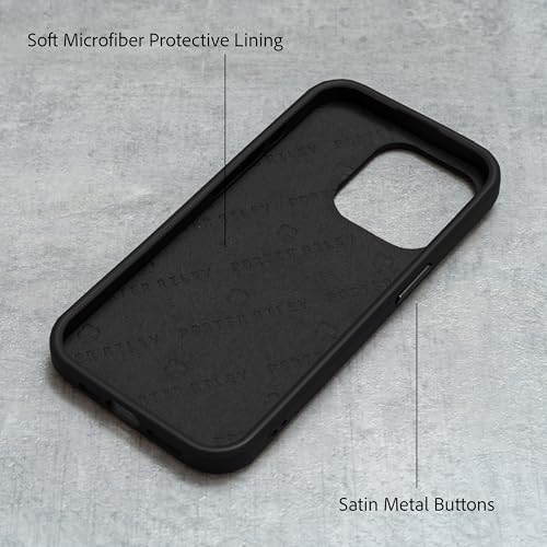 Porter Riley - Premium Leather Case Compatible with iPhone 15 Pro. Slim line Bumper Case Compatible with MagSafe – Genuine Leather Cover (Black) - Image 4