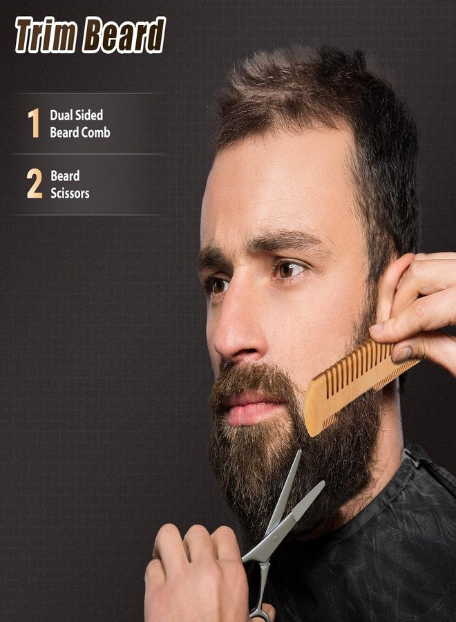Futricy Beard Brush Beard Comb Set for Men Dad: Beard Care Kit Mens Gifts, Natural Boar Bristle Brush Pear Wood Comb, Great for Travel Facial Hair Grooming as a Styling Tool, Growth, Detangles, Shine - Image 4